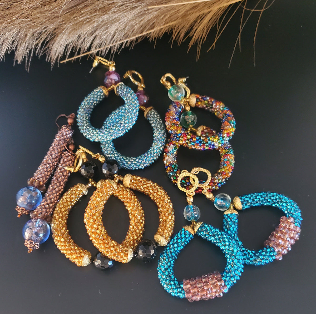 Beaded Crochet Earrings Beads Entirely Eclectic Handmade Jewelry