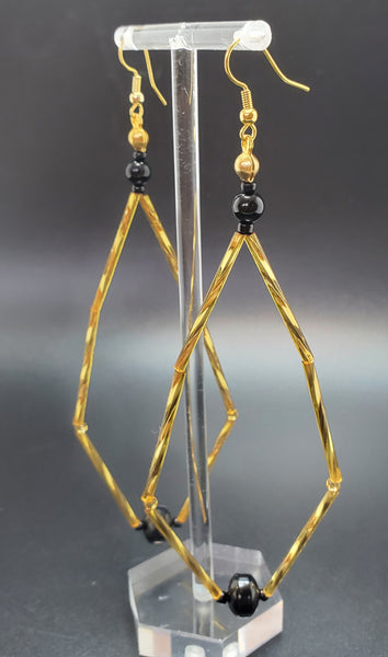 Gold & Black Inv-kite Earrings