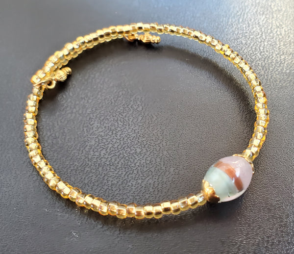 Lilac, Aqua, Gold Skinny Bangle/Bracelet