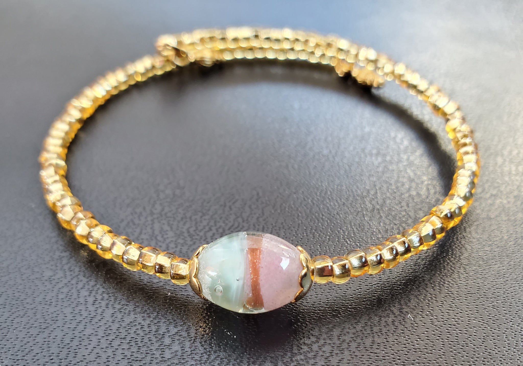 Lilac, Aqua, Gold Skinny Bangle/Bracelet