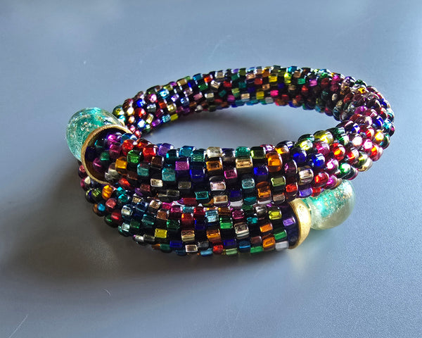 Beaded Crochet Bangle - Multi