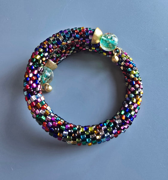 Beaded Crochet Bangle - Multi
