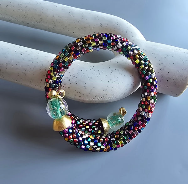 Beaded Crochet Bangle - Multi