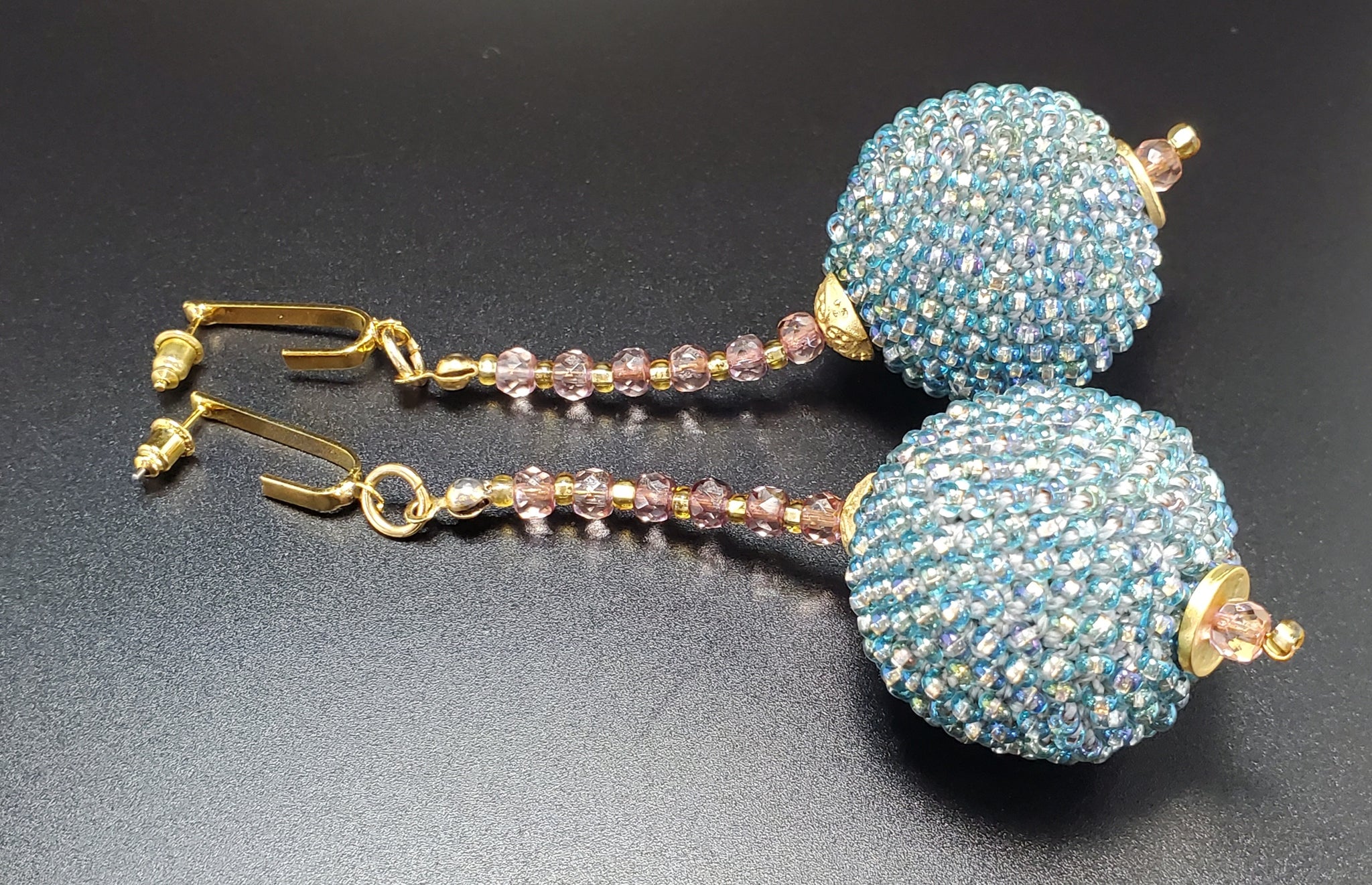 Merry Ball Beaded Crochet Earrings